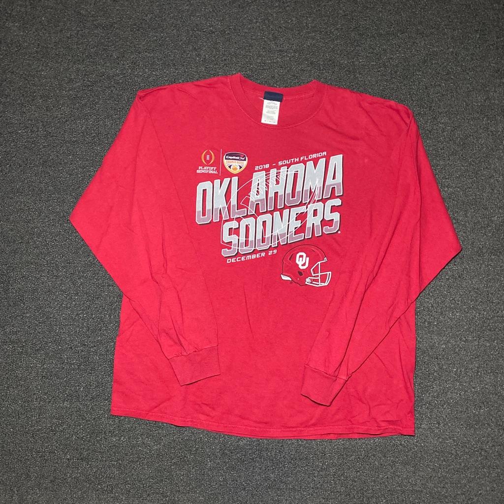 Oklahoma Sooners Playoffs Semifinals Orange Bowl Ncaa Long Sleeve Shirt Size Xl